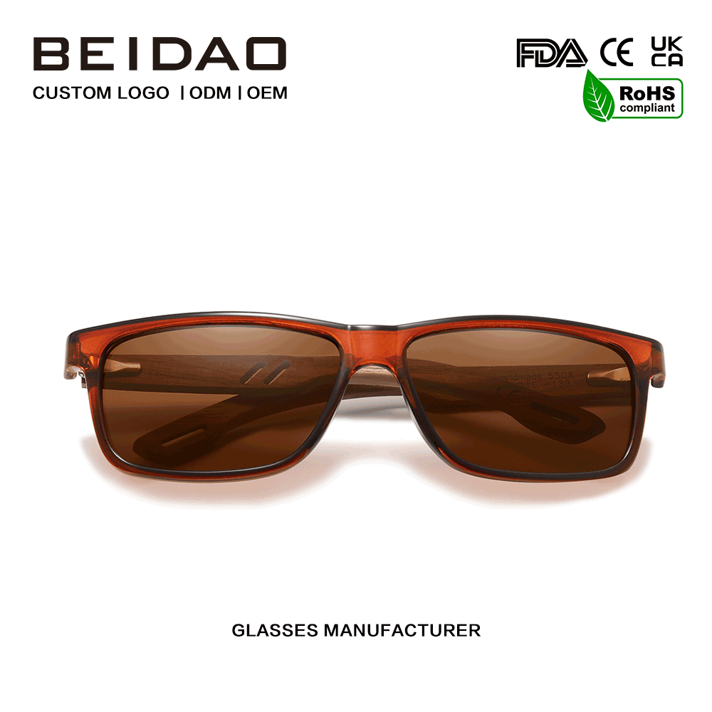 পুরুষ মহিলাদের জন্য হট সেলিং Walnut TR90 ফ্রেমের সানগ্লাস